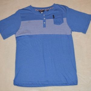 NWT Ben Sherman Boys Size18 Blue S/S Henley Shirt